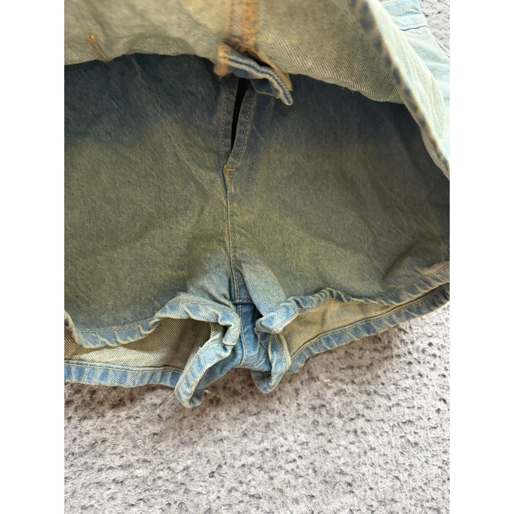 Free People We The Free Galivanting Peekaboo Mini Denim Skort Coco Blue Size 28 - Picture 4 of 11